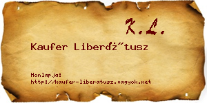 Kaufer Liberátusz névjegykártya